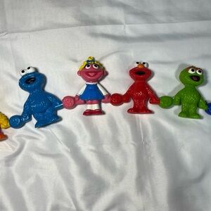 Vintage 1994 Sesame Street Connect & Count Tyco Figures‎ Set 6 Jim Henson